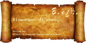 Biswanger Ágnes névjegykártya