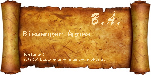 Biswanger Ágnes névjegykártya