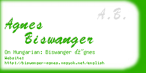 agnes biswanger business card